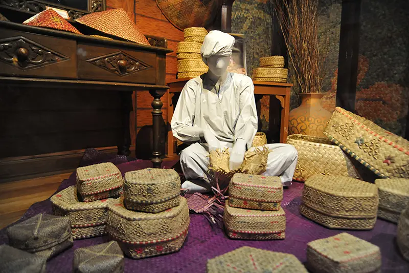 Exhibit of traditional crafts at Kuala Lumpur Craft Museum in the Craft Complex, a free cultural attraction
