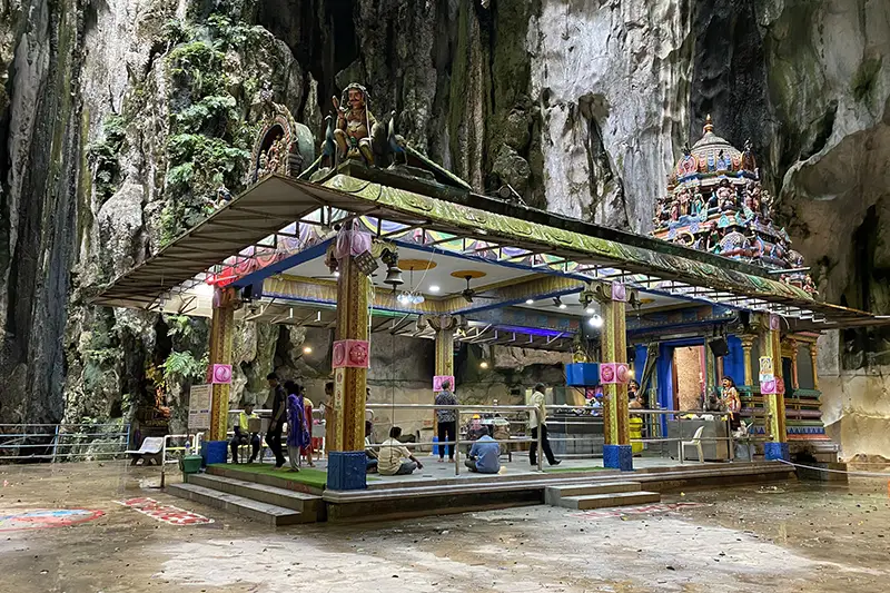 Sri Valli Deivanai Murugan Temple inside the Temple Cave at Batu Caves, Malaysia, where visitors can witness Hindu rituals and explore one of the top things to do in Batu Caves
